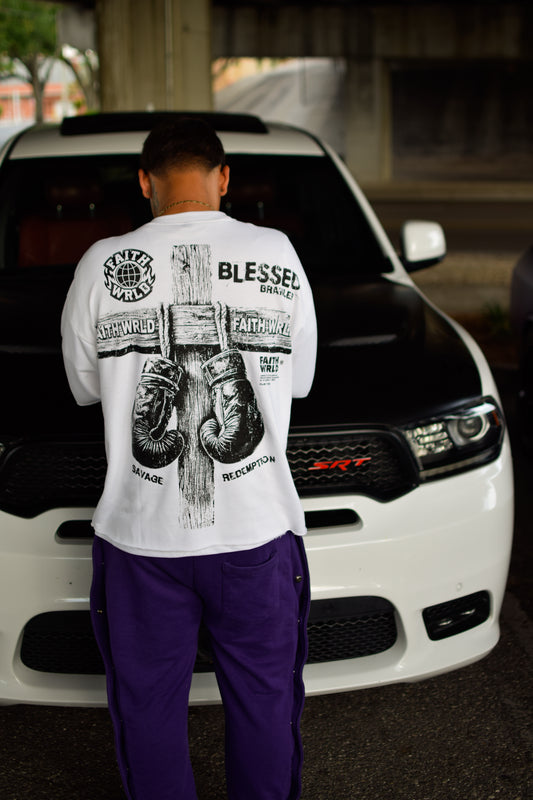 Blessed brawler Cropped Tee